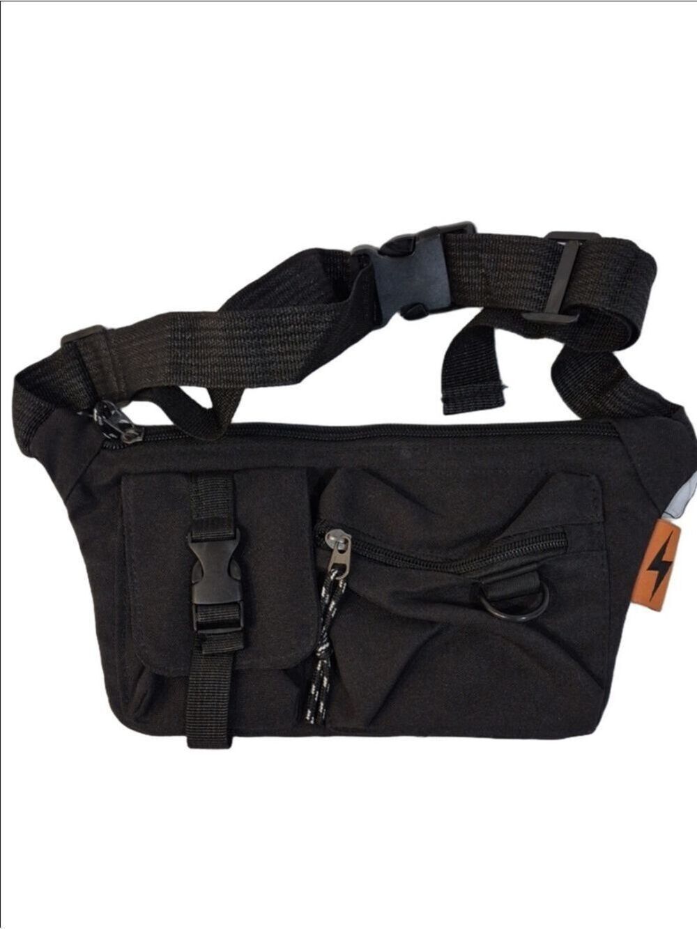 Unisex TDYU (Trend&Yong) Urban Waist Black Bag With Front Pockets